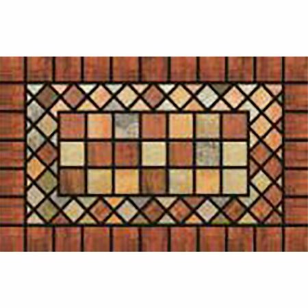 BUFONADAS 30 in. x 18 Terra Cotta Tiles Multi Color Nylon Nonslip Floor Mat BU1680269